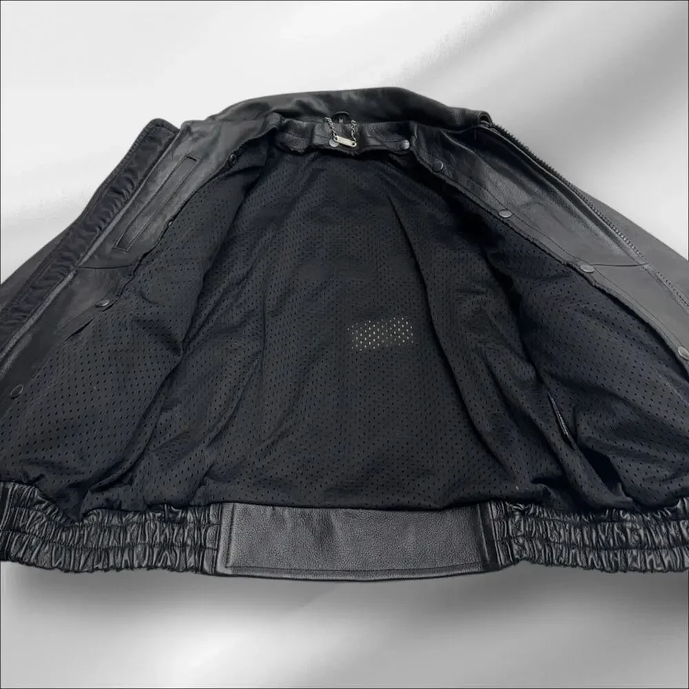 XPERT PERFORMANCE GEAR Men’s Medium Black Heavy Leather Motorcycle Jacket